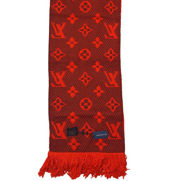 LOUIS VUITTON LV Classic Vintage Red & Burgundy Monogram Scarf VWT - Picture 6 of 15
